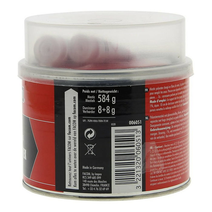 Facom Mastic polyester armé 600g pour réparation carrosserie
