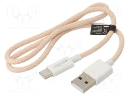 LOGILINK Câble USB 2.0 USB A vers USB C, 500mm, rose