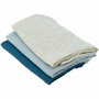Domiva Lot de 3 langes en gaze de coton - Bleu indigo - 60x60 cm
