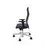 Piqueras Y Crespo Albacete Fauteuil de Bureau Gris Foncé avec Mécanisme Synchrone et Base Blanche