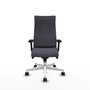 Piqueras Y Crespo Albacete Fauteuil de Bureau Gris Foncé avec Mécanisme Synchrone et Base Blanche