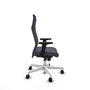 Piqueras Y Crespo Albacete Fauteuil de Bureau Gris Foncé avec Mécanisme Synchrone et Base Blanche