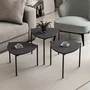 Lenny Table basse gigogne ovale anthracite - Lot de 3