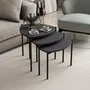 Lenny Table basse gigogne ovale anthracite - Lot de 3