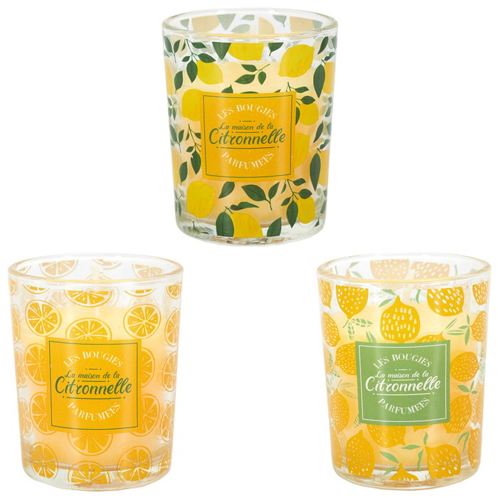 Home Deco Factory Bougie Citronnelle en Verre 6,5 cm