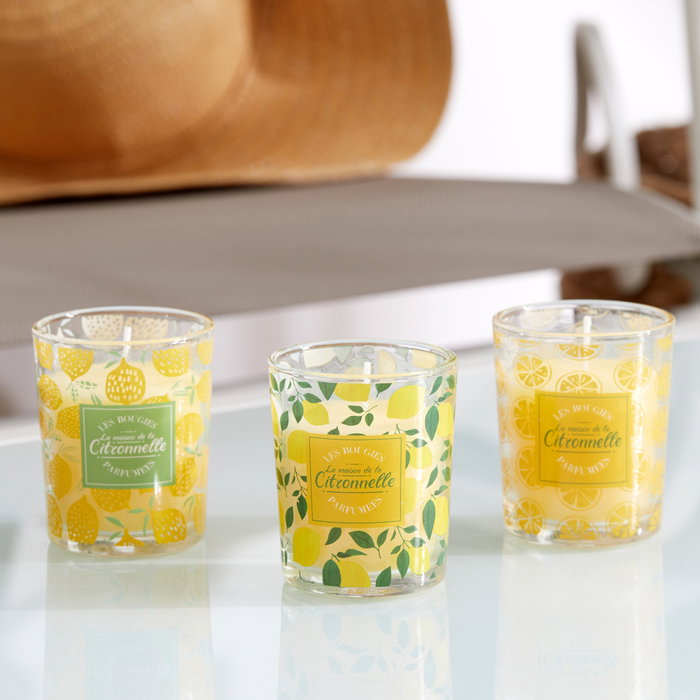 Home Deco Factory Bougie Citronnelle en Verre 6,5 cm
