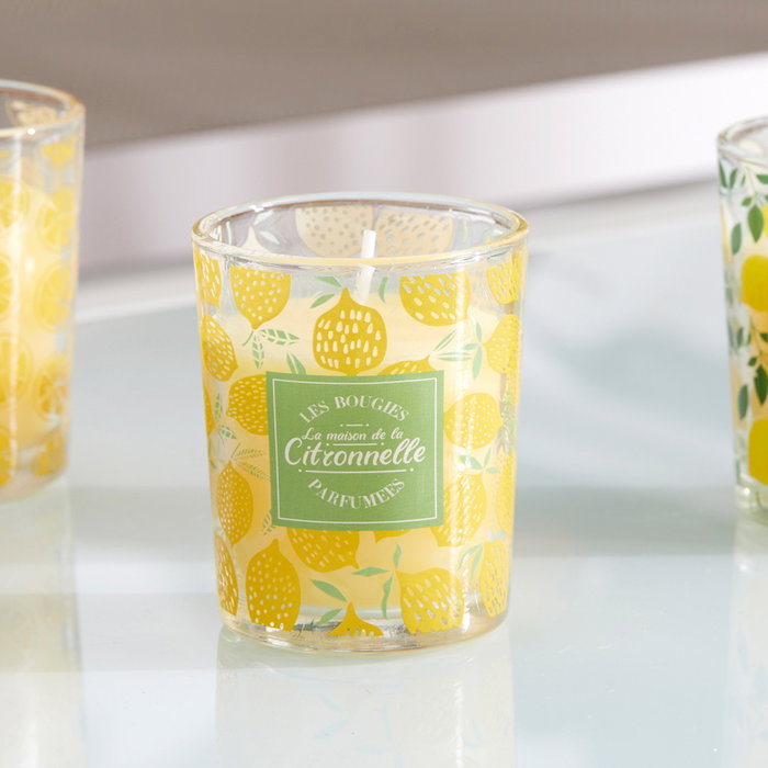 Home Deco Factory Bougie Citronnelle en Verre 6,5 cm