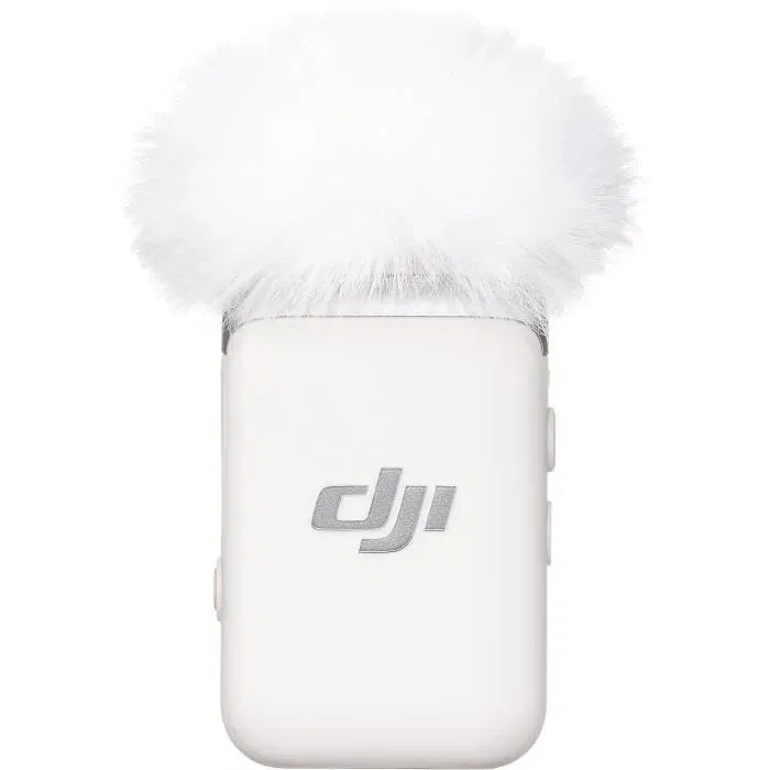 DJI Mic 2 Émetteur sans fil Pearl White, Micro audio HD avec enregistrement 32 bits flottant et réduction du bruit, pour vlogs, interviews et live streaming