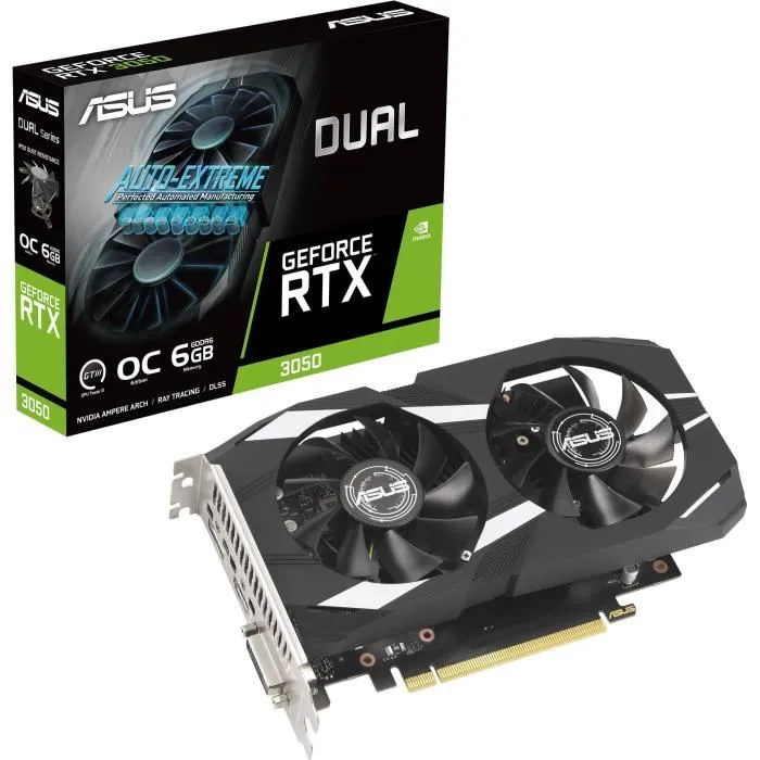 Carte Graphique Asus 90YV0K60-M0NA00 Nvidia GeForce RTX 3050 6 GB GDDR6 Carte Graphique Asus 90YV0K60-M0NA00 Nvidia GeForce RTX 3050 6 GB GDDR6