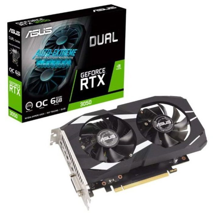 Asus Carte Graphique DUAL GeForce RTX 3050 O6G - 90YV0K60-M0NA00 - 6 Go GDDR6 - Noir