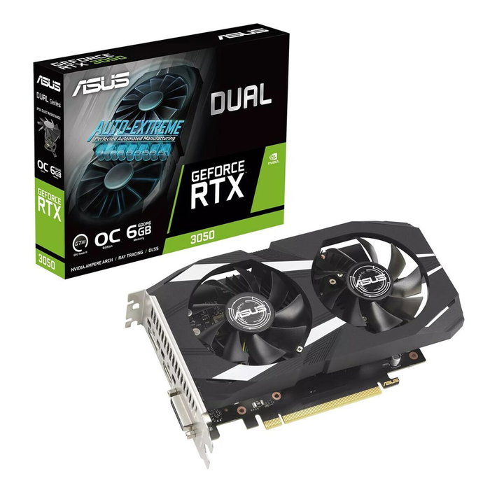 Asus Carte Graphique DUAL GeForce RTX 3050 O6G - 90YV0K60-M0NA00 - 6 Go GDDR6 - Noir