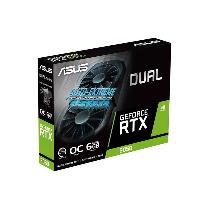 Asus Carte Graphique DUAL GeForce RTX 3050 O6G - 90YV0K60-M0NA00 - 6 Go GDDR6 - Noir
