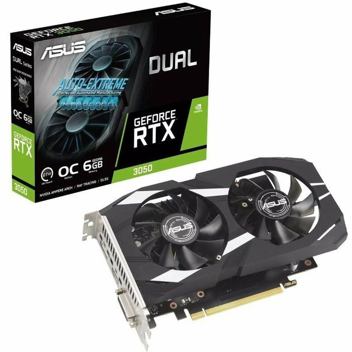Asus Carte Graphique DUAL GeForce RTX 3050 O6G - 90YV0K60-M0NA00 - 6 Go GDDR6 - Noir