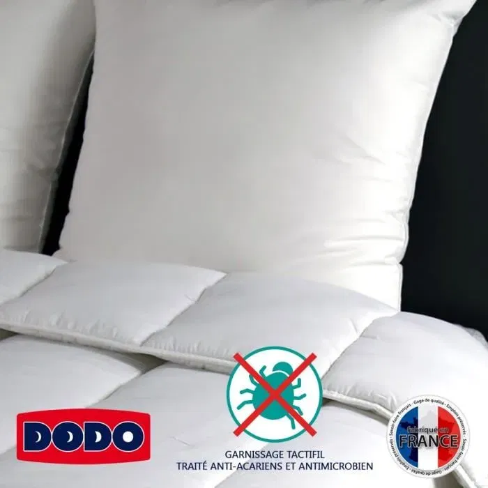Dodo Oreiller Percale PALACE Anti-Acariens - Confort Medium - 65 x 65 cm