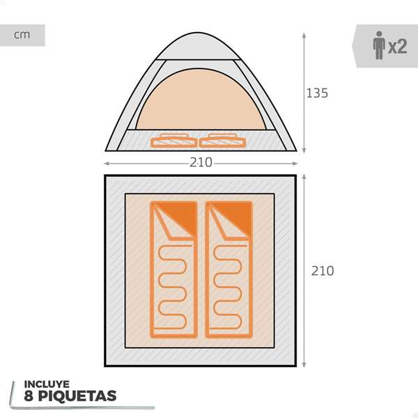 Color Baby Tente Iglu Gonflable pour 2 Personnes avec Pompe Color Baby Tente Iglu Gonflable pour 2 Personnes avec Pompe