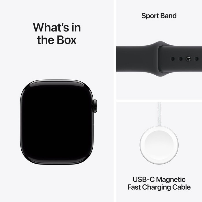 Apple Watch Series 11 GPS + Cellular - 46mm - Aluminium Jet Black - Black Sport Band - M/L