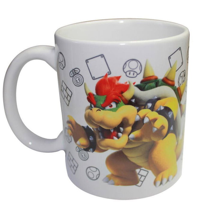 Nintendo Super Mario Bros - Hucha et Taza Bowser, Hucha métallique et Tasse en céramique, Collection