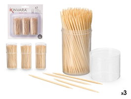 KINVARA Set de 3 porte-cure-dents Jaune + Transparent