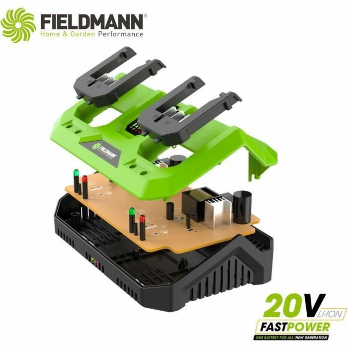 Fieldmann Chargeur double pour batteries 20V Li-Ion
