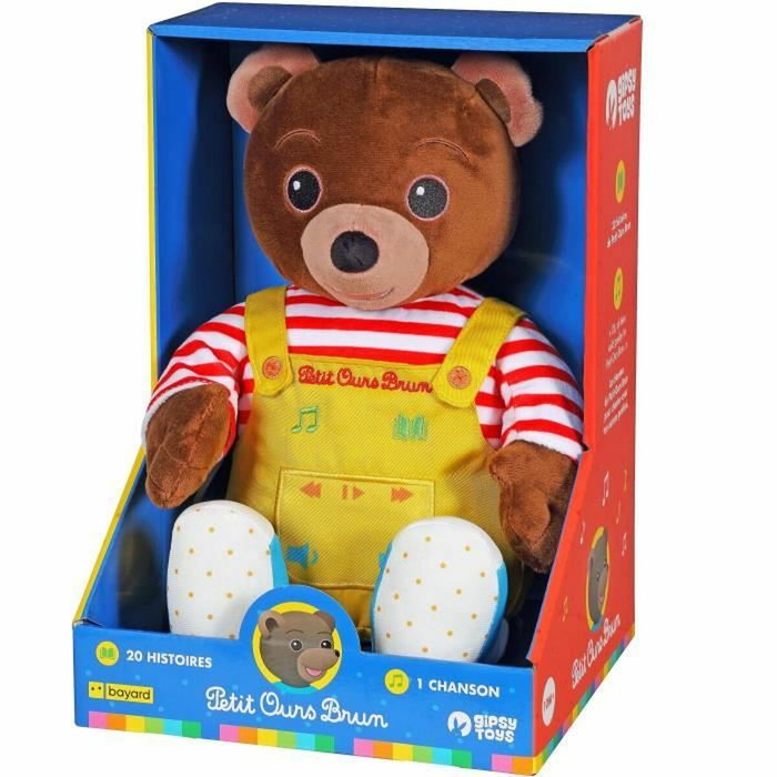 Gipsy Toys Petit Ours Brun Peluche Musicale et Conteuse d'Histoires