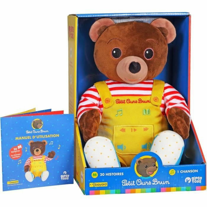 Gipsy Toys Petit Ours Brun Peluche Musicale et Conteuse d'Histoires