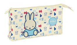 Safta Miffy Buddy - Porte-tout triple recyclé et résistant à l'eau, dimensions 22 x 12 x 3 cm, pour enfant à partir de 3 ans