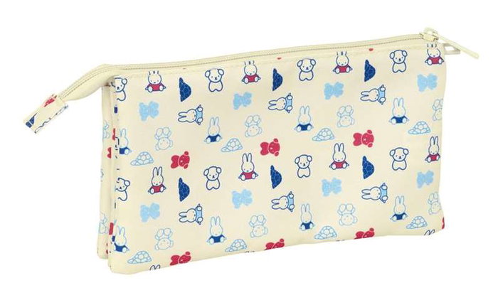 Safta Miffy Buddy - Porte-tout triple recyclé et résistant à l'eau, dimensions 22 x 12 x 3 cm, pour enfant à partir de 3 ans