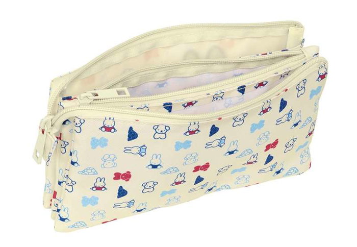 Safta Miffy Buddy - Porte-tout triple recyclé et résistant à l'eau, dimensions 22 x 12 x 3 cm, pour enfant à partir de 3 ans