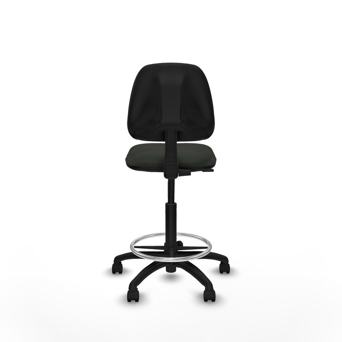 Tabouret Taburete Isso Contact permament de base Tissu Noir Structure polyamide noire Sans accoudoirs Sans appui-tête Roulettes en nylon 50 mm