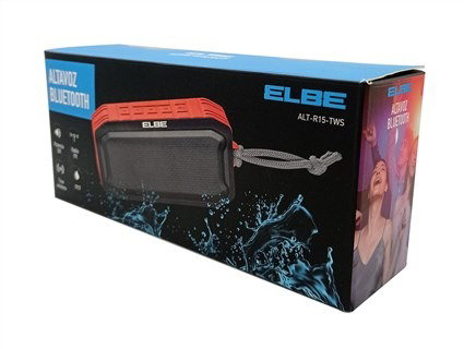Elbe ALT-R15-TWS Enceinte Bluetooth Portable 5W TWS Rouge Résistant à l'eau IPX7 pour musique sans fil et son stéréo
