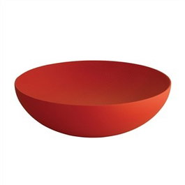 Alessi DUL02/25RT Double Cuenco en acier inoxidable 18/10 et résine rouge, 25 cm - Tasse à dessert ou saladier, design par Donato D'Urbino et Paolo Lomazzi