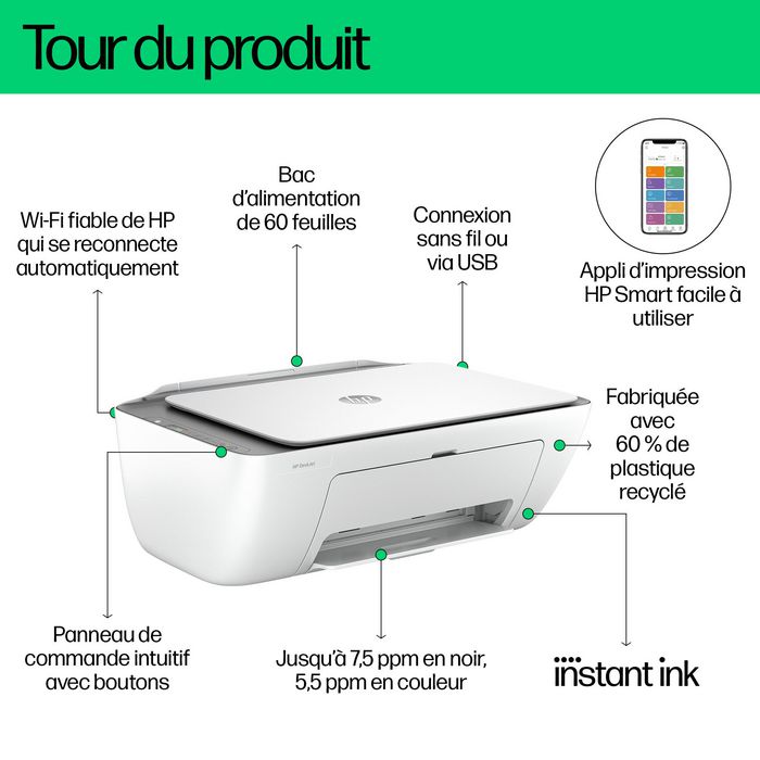 HP DeskJet 2820e Imprimante tout-en-un sans fil HP DeskJet 2820e Imprimante tout-en-un sans fil
