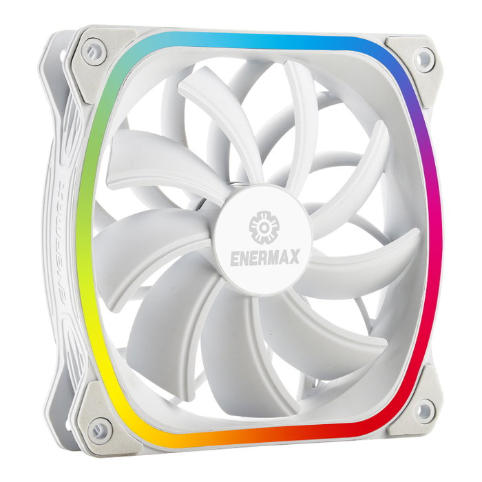 Enermax UC-SQARGB12P-W-SG Ventilateur de Boîtier Gaming 120 mm RGB, 300-1500 RPM, 68.27 CFM, Silencieux 23 dBA