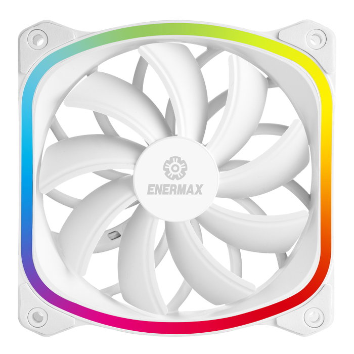 Enermax UC-SQARGB12P-W-SG Ventilateur de Boîtier Gaming 120 mm RGB, 300-1500 RPM, 68.27 CFM, Silencieux 23 dBA