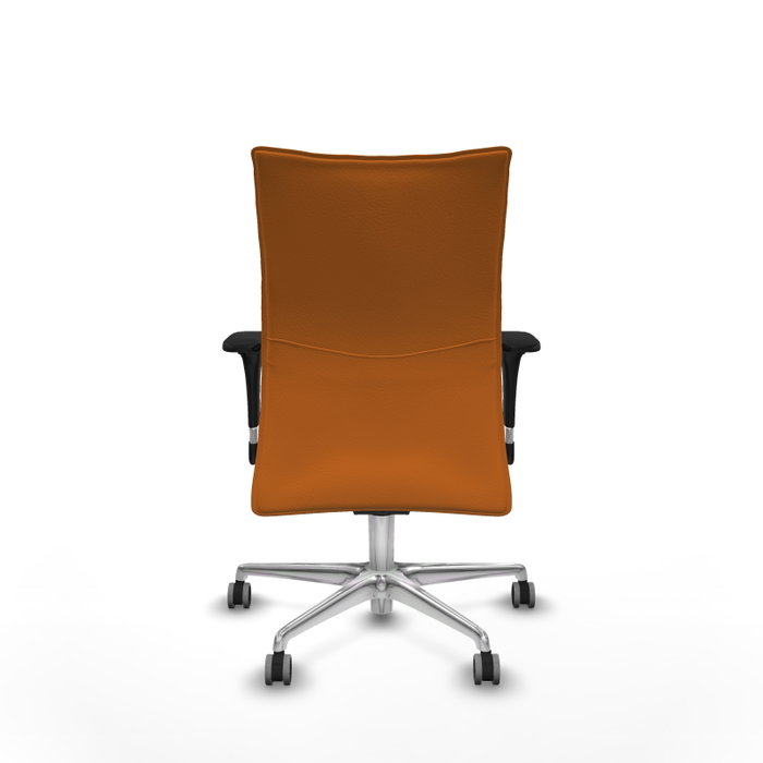 Piqueras Y Crespo Chaise de bureau Albacete confidente Orange avec mécanisme Synchro et base aluminium