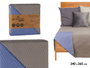 Giftdecor Colcha de Cama Réversible 240x260 cm Gris Foncé et Bleu 100% Polyester (Set de 6)
