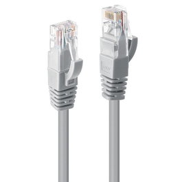 Lindy Câble réseau Ethernet RJ45 Caté6 U/UTP PVC gris, 15 m, 250 MHz, blindage non blindé, contacts dorés, anti-accroc, 1GBase-T