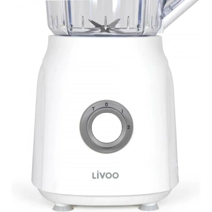 Livoo Blender 1.5 L, 600 W, 22 000 tours/min, 2 vitesses avec turbo, lames acier inoxydable, blanc
