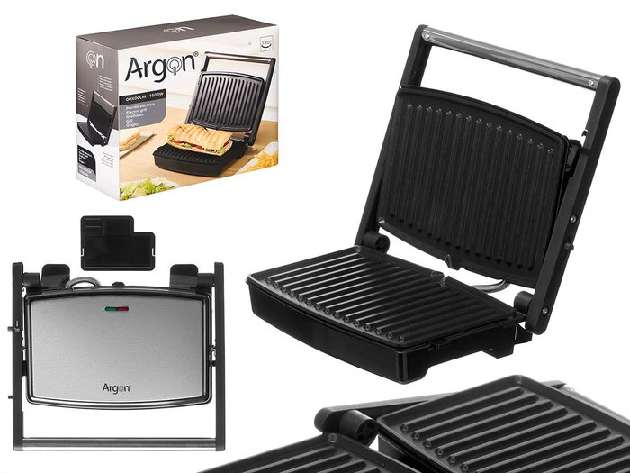 Argon Gril Double Pression Acier Noir 1500W 35.4 x 10 x 28 cm (Set de 4) Argon Gril Double Pression Acier Noir 1500W 35.4 x 10 x 28 cm (Set de 4)