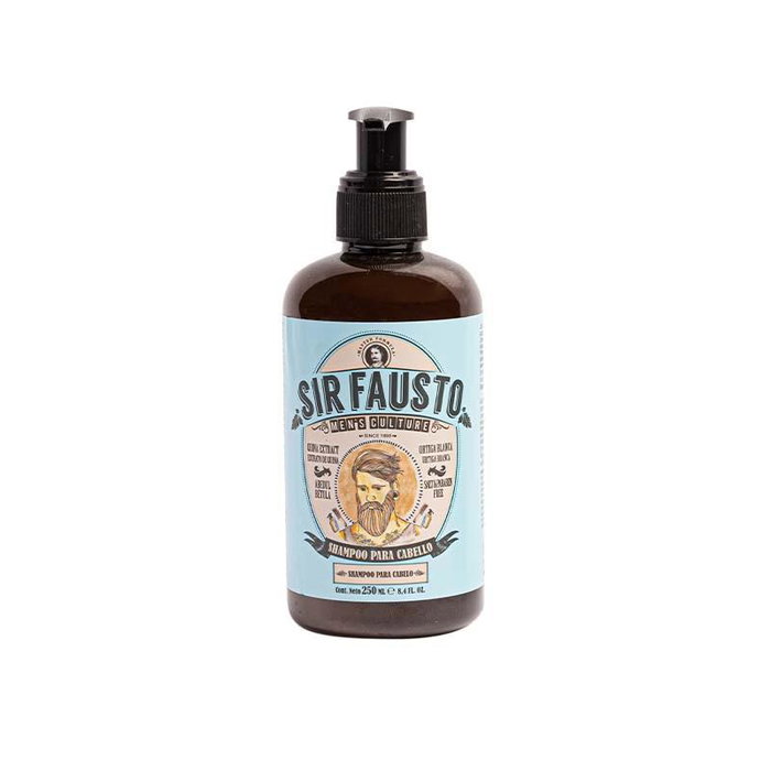 Sir Fausto Shampoing cheveux 500 ml - Shampoing quotidien enrichi à l'extrait de quinquina, ortie blanche, bouleau et romarin - Hydratant et parfum boisé Sir Fausto Shampoing cheveux 500 ml - Shampoing quotidien enrichi à l'extrait de quinquina, ortie blanche, bouleau et romarin - Hydratant et parfum boisé