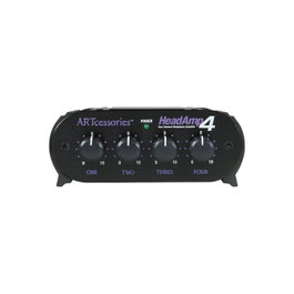 ART HeadAmp4 Amplificateur Casque 4 Canaux avec Entrées/Sorties Stéréo 1/4" et 1/8" – Contrôle Volume Individuel