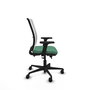 Chaise Haches Synchrone/Traslack tissu Vert émeraude Maille Blanc Base en nylon noir Accoudoir 2D Sans appui-tête Roulettes 65mm nylon