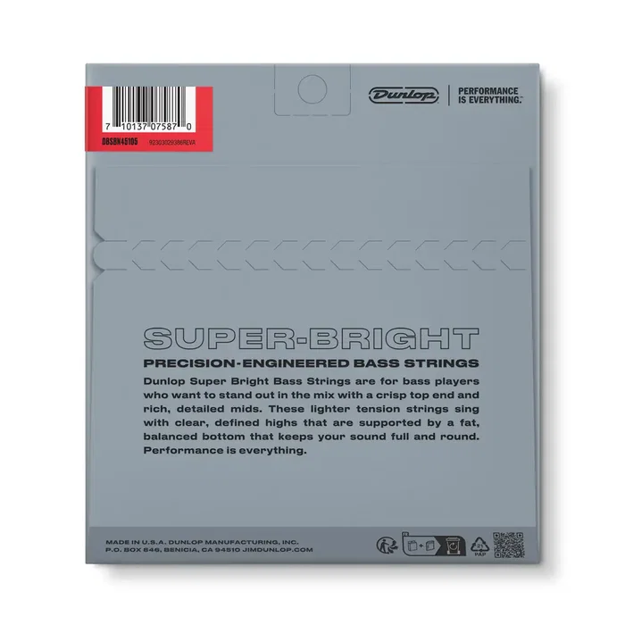 Dunlopst Juego de cordes de basse Nickel Super Bright Medium 45-105