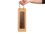 Kinvara Sac Vin Kraft Carré avec Anse Marron 36x12.5x1 cm (Set de 48)