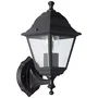 Brilliant - Applique extérieure montante NISSIE, noir métal et verre, douille E27 1x60W max, luminaire pour jardin et terrasse