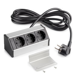 Emuca Multiconnecteur V Dock, Anodisé mat, Plastique et Aluminium.