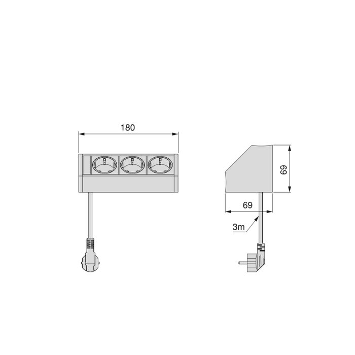 Emuca Multiconnecteur V Dock Anodisé mat Emuca Multiconnecteur V Dock Anodisé mat