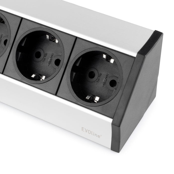 Emuca Multiconnecteur V Dock, Anodisé mat, Plastique et Aluminium.