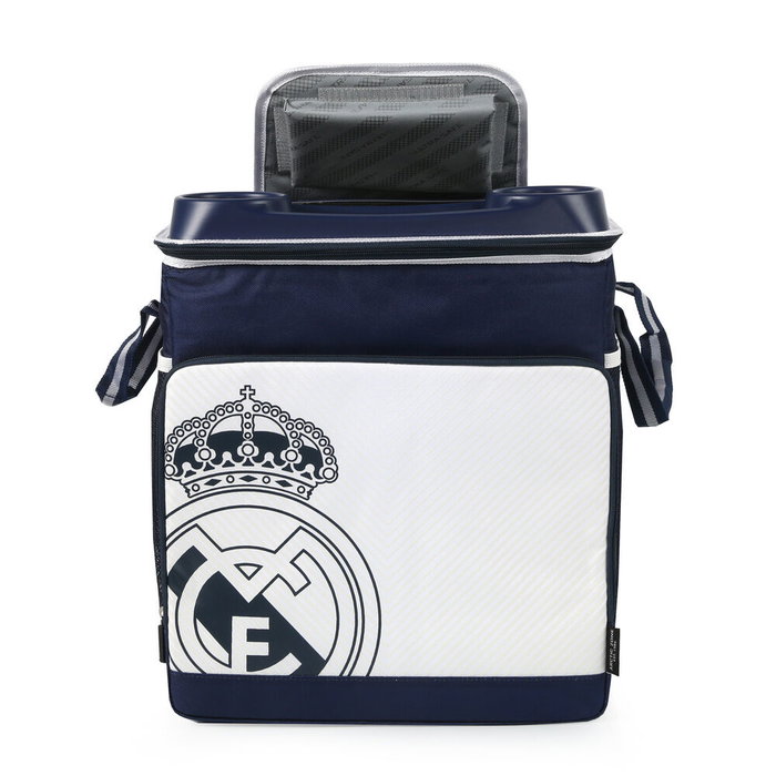 Real Madrid Sac de transport pour courses et pique-nique avec roues, dimensions 34x27.9x35.1cm en polyester 600D