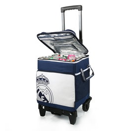Real Madrid Sac de transport pour courses et pique-nique avec roues, dimensions 34x27.9x35.1cm en polyester 600D